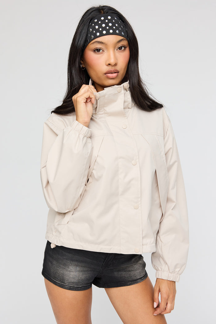 High Neck Hooded Bomber Jacket
