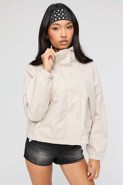 High Neck Hooded Bomber Jacket
