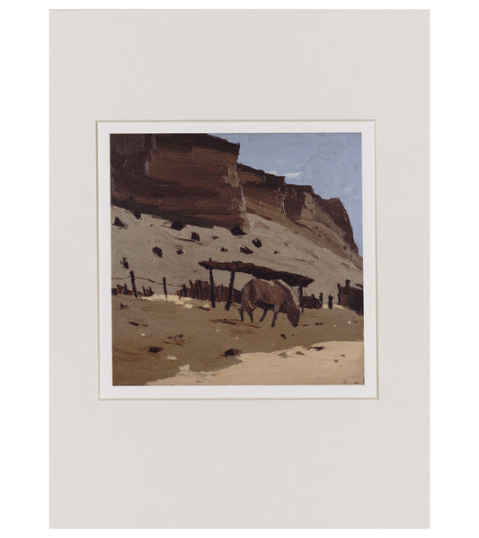 Horse at Lle Cul - Sir Kyffin Williams Mounted Print