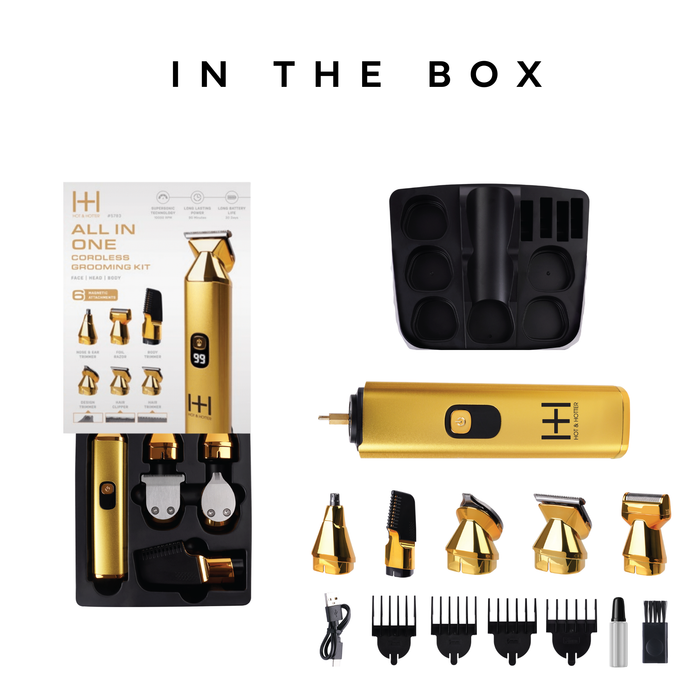 Hot & Hotter All-In-One Cordless Grooming Trimmer Kit, 1 Count, Gold