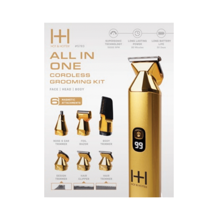 Hot & Hotter All-In-One Cordless Grooming Trimmer Kit, 1 Count, Gold