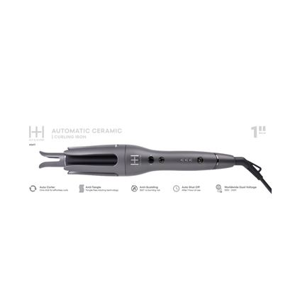 Hot & Hotter Ceramic Auto Curler 1 Inch, 1 Count, Grey
