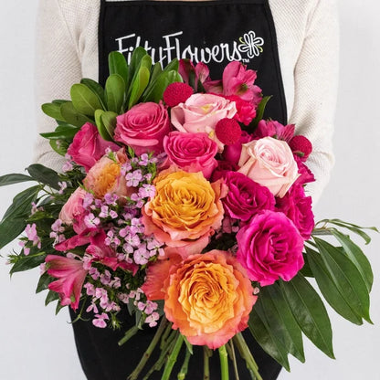 Hot Popping Pink Wedding Diy Combo Apron - Image