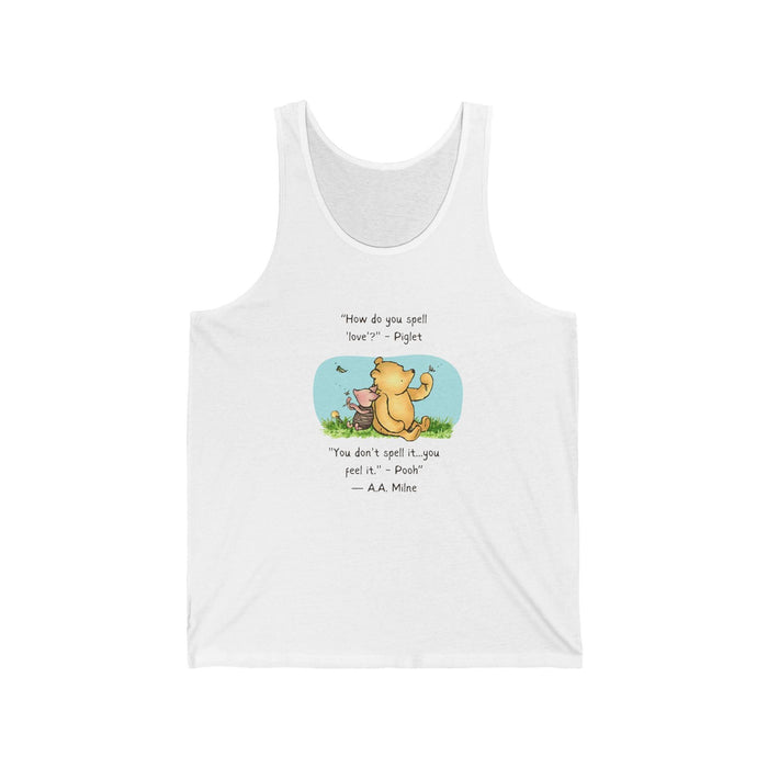 How Do You Spell Love? Unisex Jersey Tank - Feel the Love! 🍯❤️ - Whippie's