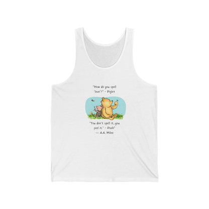 How Do You Spell Love? Unisex Jersey Tank - Feel the Love! 🍯❤️ - Whippie's