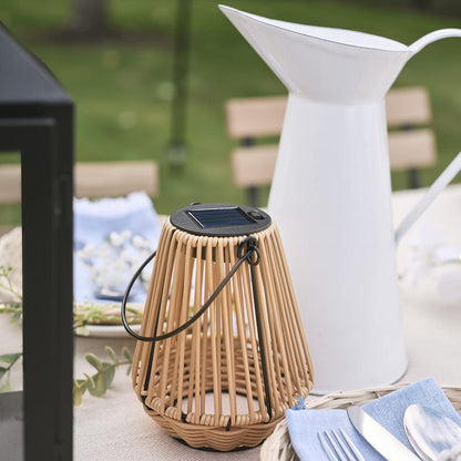 Hygge Wicker Style Solar Lantern