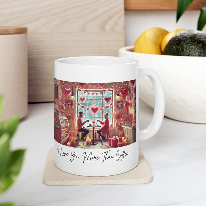 I ❤️ You More Than Coffee ☕💖 Ceramic Mug (11oz, 15oz) ✨ The perfect gift for your coffee-loving Valentine!