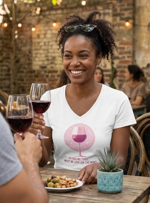 I'm Feeling Tipsy... Must Be Love (or the Wine) Wine Shirt | Women's V-neck Tee