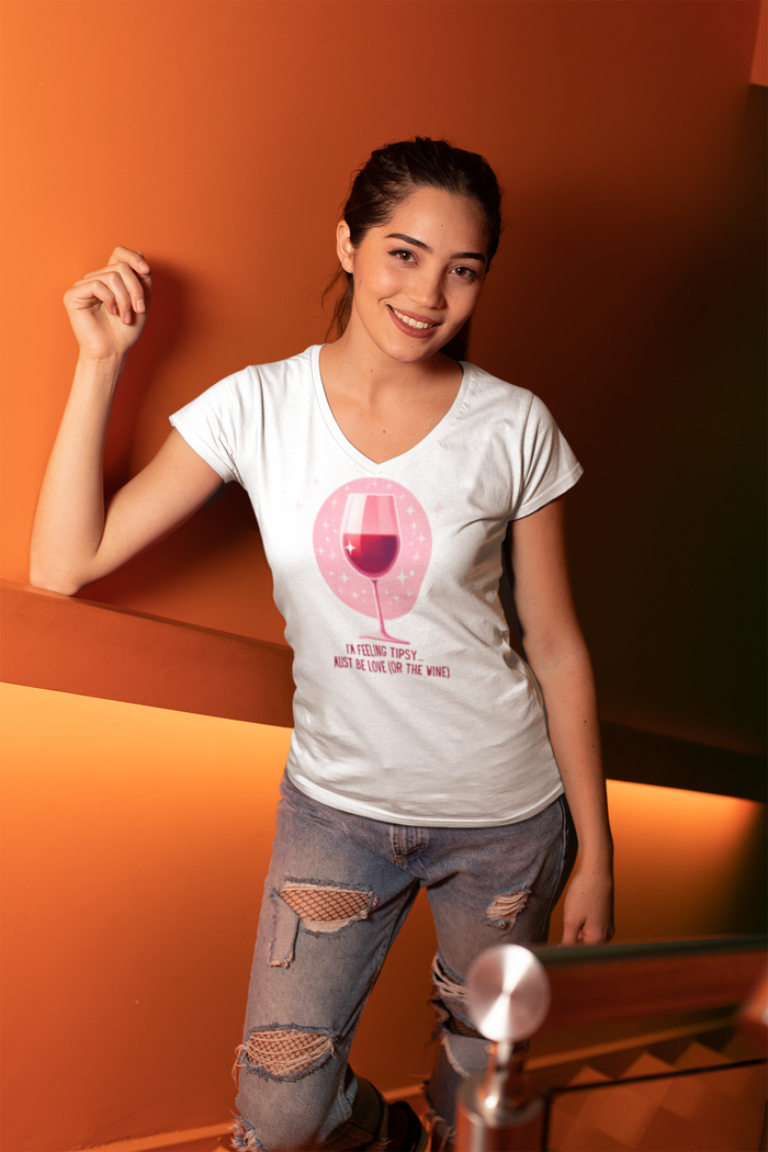 I'm Feeling Tipsy... Must Be Love (or the Wine) Wine Shirt | Women's V-neck Tee