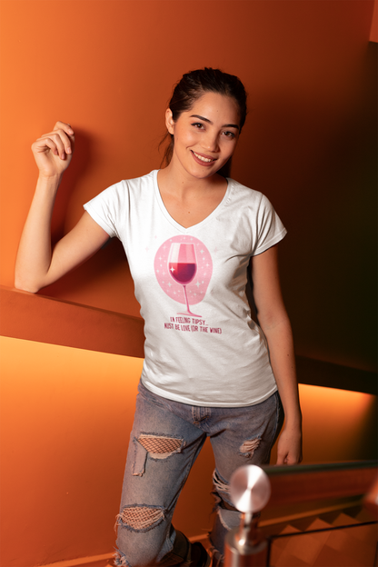 I'm Feeling Tipsy... Must Be Love (or the Wine) Wine Shirt | Women's V-neck Tee