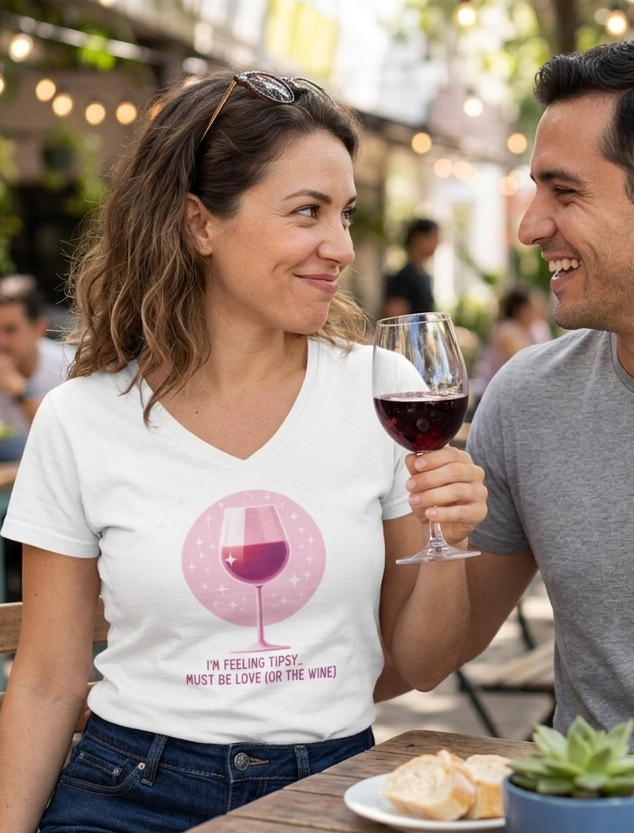 I'm Feeling Tipsy... Must Be Love (or the Wine) Wine Shirt | Women's V-neck Tee