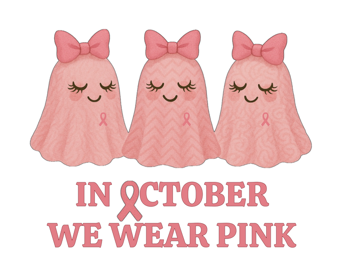 In October We Wear Pink: Cute Ghost Unisex Crewneck Sweatshirt - Whippie's