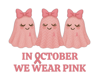 In October We Wear Pink: Cute Ghost Unisex Crewneck Sweatshirt - Whippie's