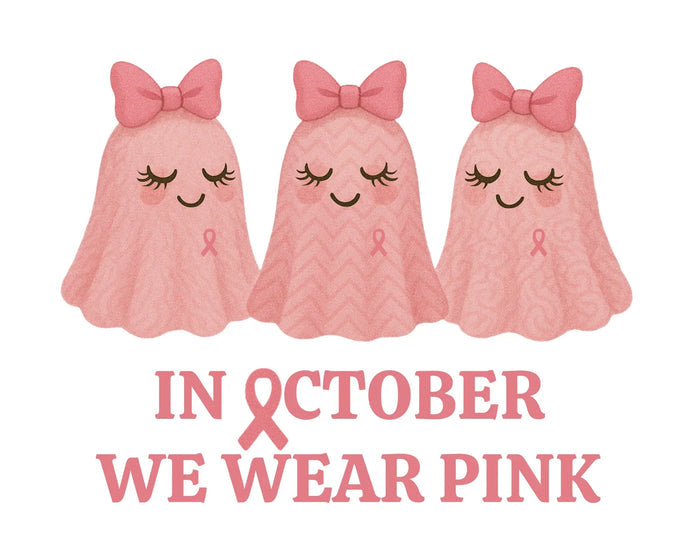 In October We Wear Pink: Cute Ghost Youth Crewneck - Whippie's