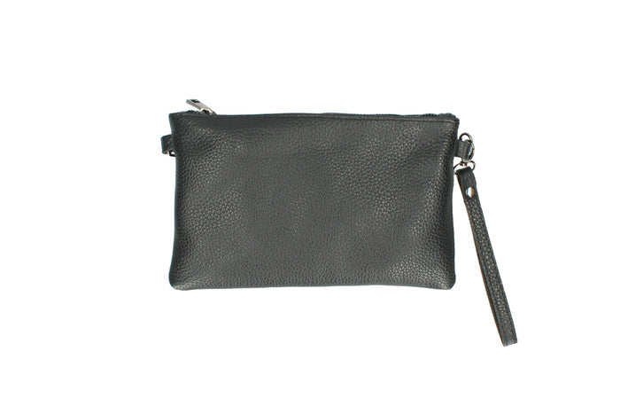Italian Leather Women's Shoulder Handbag with Wrist Strap - Michelle