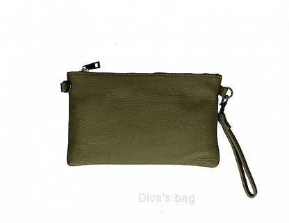 Italian Leather Women's Shoulder Handbag with Wrist Strap - Michelle