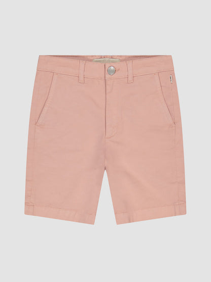 DL1961 boys' Jacob Short in dusty pink 'Rose Smoke', flat front view.