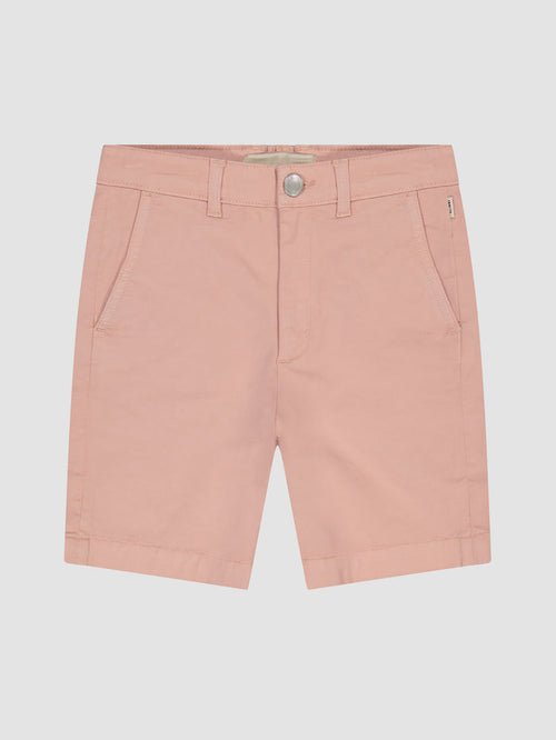 DL1961 boys' Jacob Short in dusty pink 'Rose Smoke', flat front view.