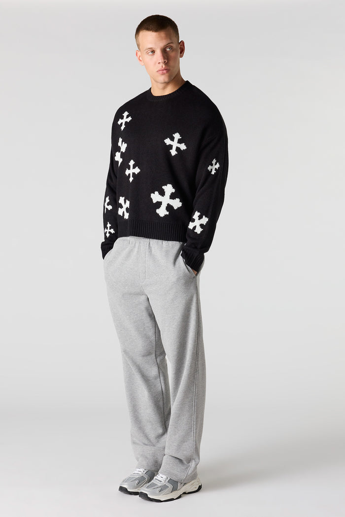 Jacquard Knit Boxy Sweater