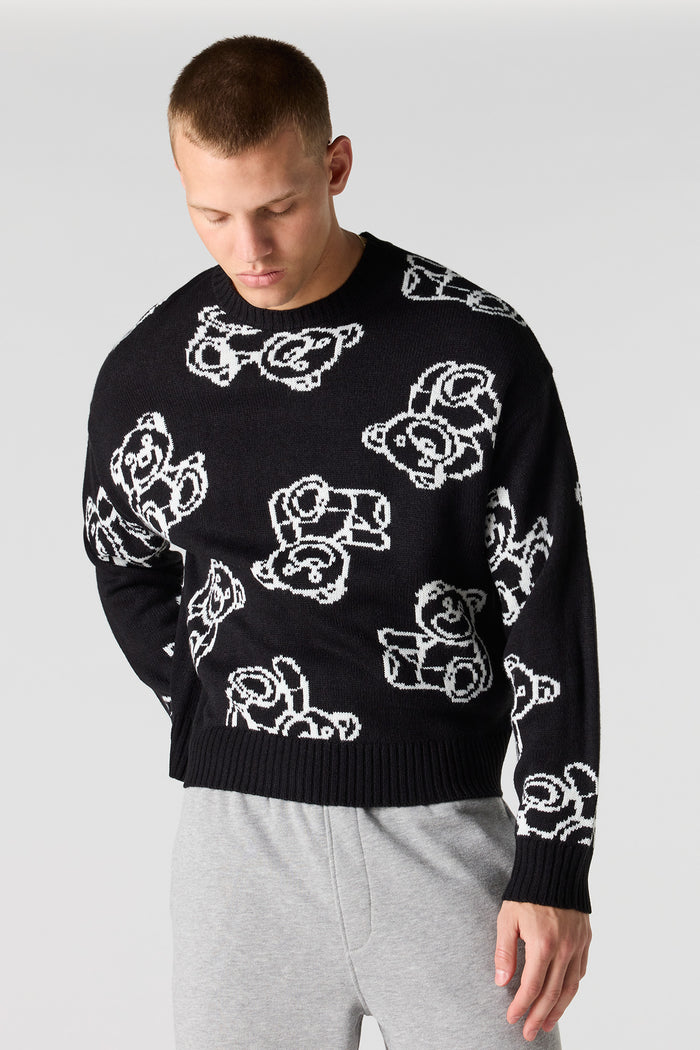 Jacquard Knit Boxy Sweater