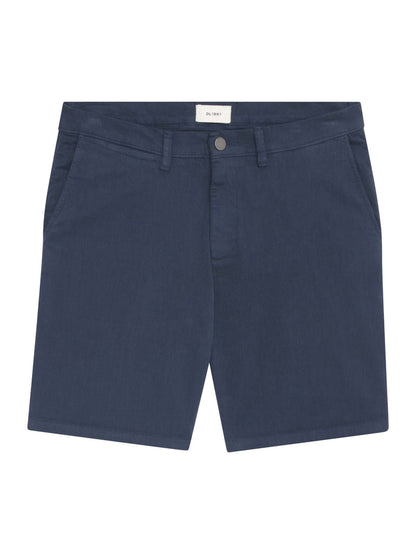 DL1961 men's Jake chino shorts in navy 'Classic Navy', flat front view.