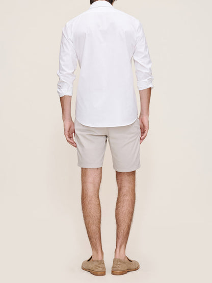 DL1961 men's Jake chino shorts in light grey 'Light Grey', back view on model.