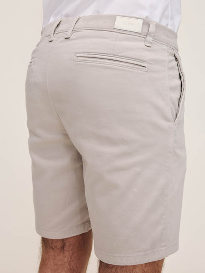 DL1961 men's Jake chino shorts in light grey 'Light Grey', close-up back pocket detail.