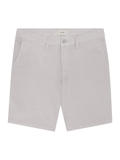 DL1961 men's Jake chino shorts in light grey 'Light Grey', flat front view.