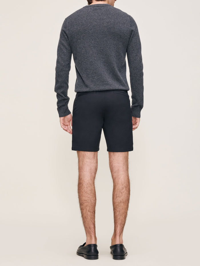 DL1961 men's Jake Dynamic short in black 'Black Onyx', back full view on model.