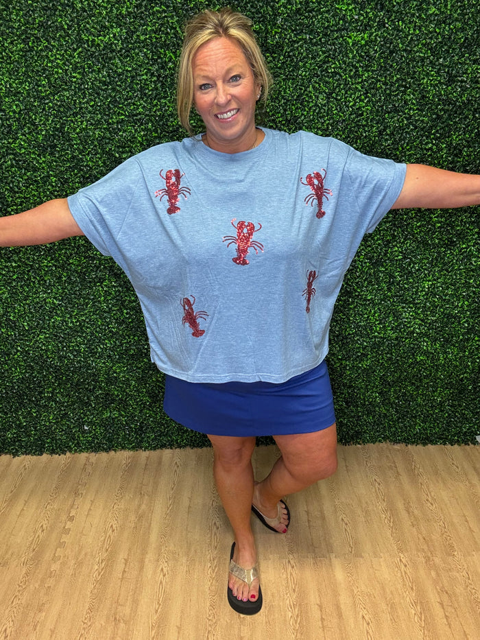 Jess Lea Lobster Shack Sequin Patch Top