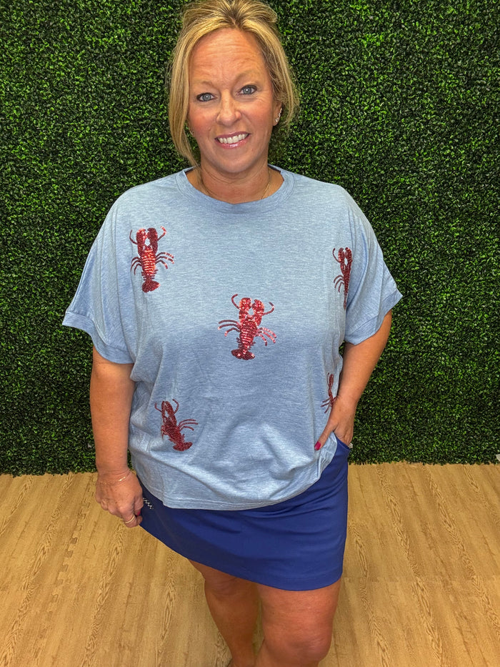 Jess Lea Lobster Shack Sequin Patch Top