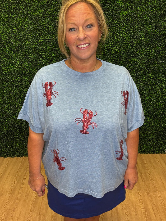 Jess Lea Lobster Shack Sequin Patch Top