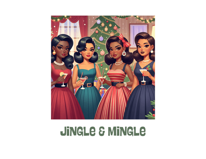 Jingle and Mingle Tee - Holiday Cheer, Please! 🥂🎄 Women's Softstyle Tee - Whippie's