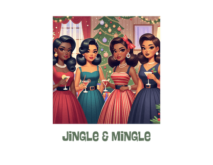 Jingle and Mingle Tee - Holiday Cheer, Please! 🥂🎄 Women's Softstyle Tee - Whippie's