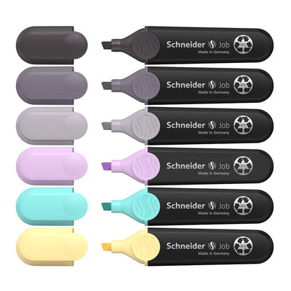 Job Pastel Highlighters (Gray Edition), Wallet 6 pieces - Assorted
