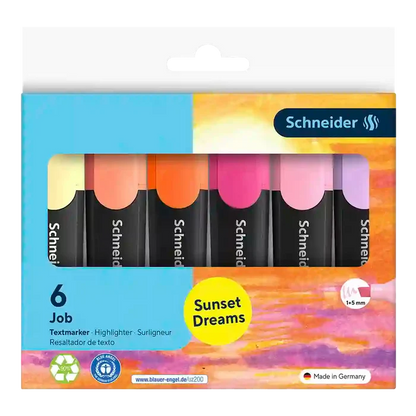 Schneider Job Pastel Highlighters, Sunset Dreams, Wallet 6 pieces - Assorted