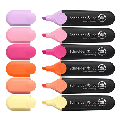 Schneider Job Pastel Highlighters, Sunset Dreams, Wallet 6 pieces - Assorted
