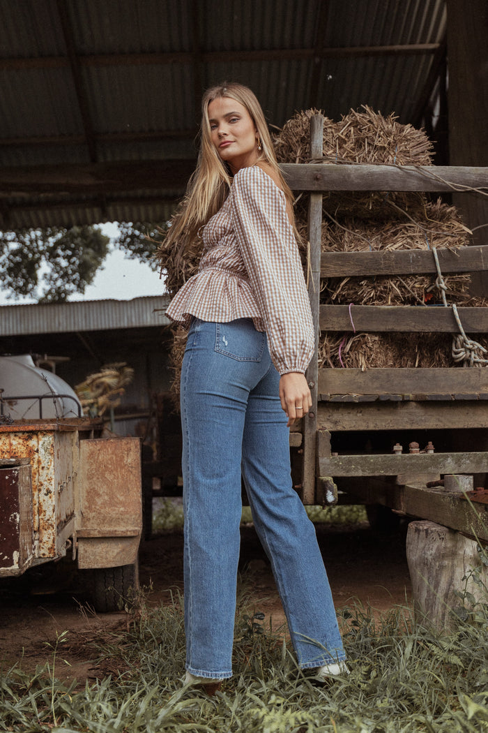 Petal and Pup USA BOTTOMS Jolene Wide Leg Jeans - Reflecting