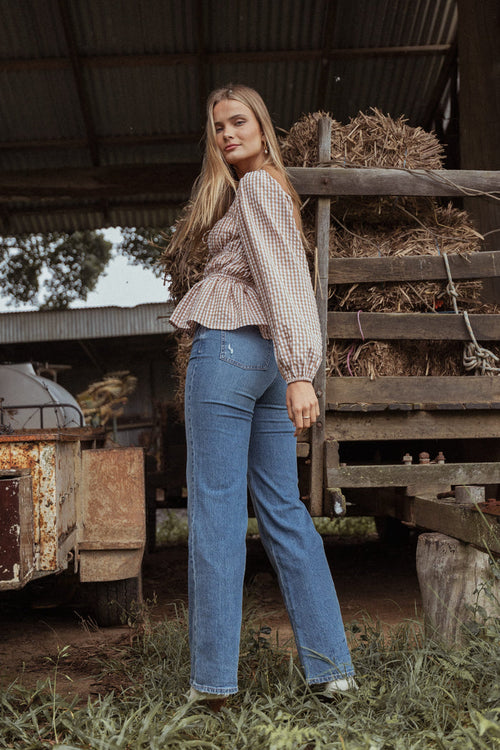 Petal and Pup USA BOTTOMS Jolene Wide Leg Jeans - Reflecting