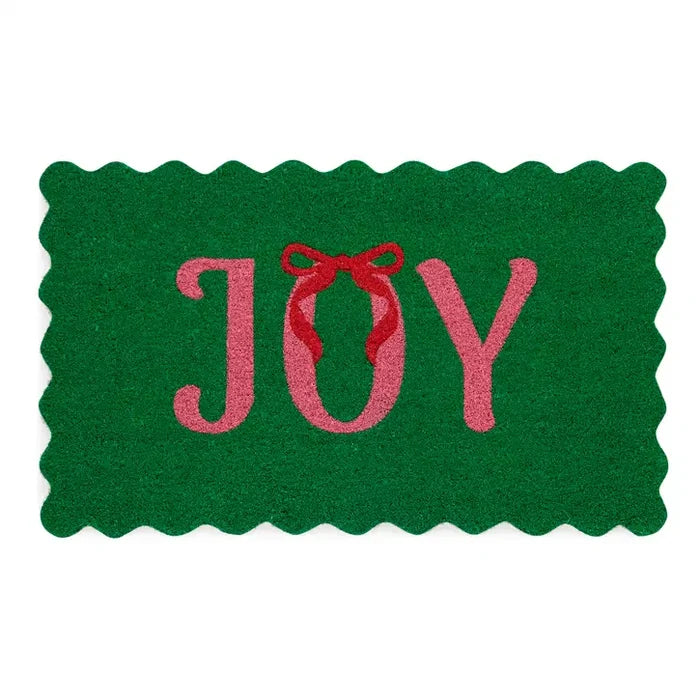 "Joy" Scalloped Doormat