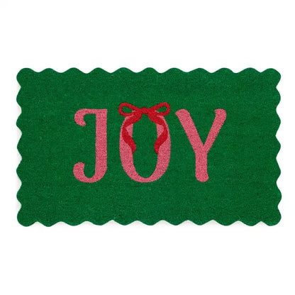 "Joy" Scalloped Doormat