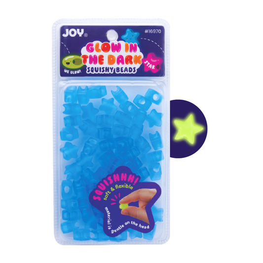 Joy Star Squishy Beads XX-Large, 60 Count, Glow-In-The-Dark Blue