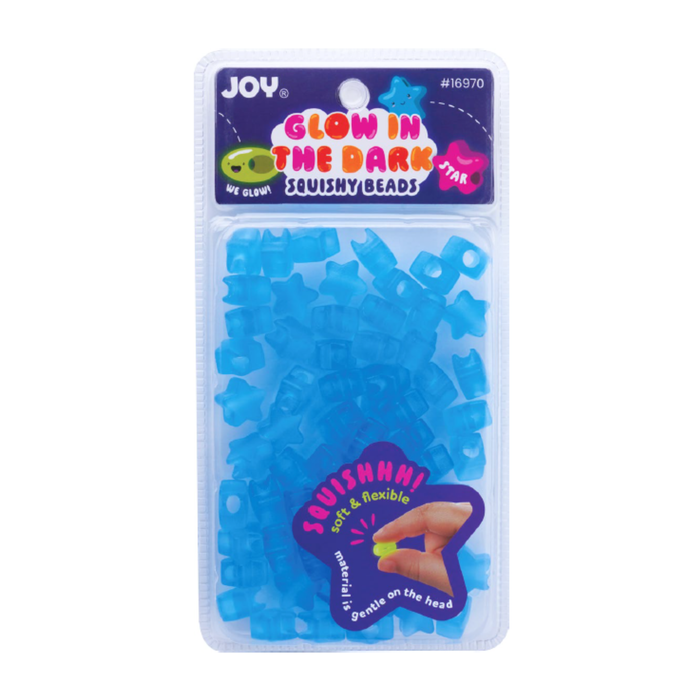 Joy Star Squishy Beads XX-Large, 60 Count, Glow-In-The-Dark Blue