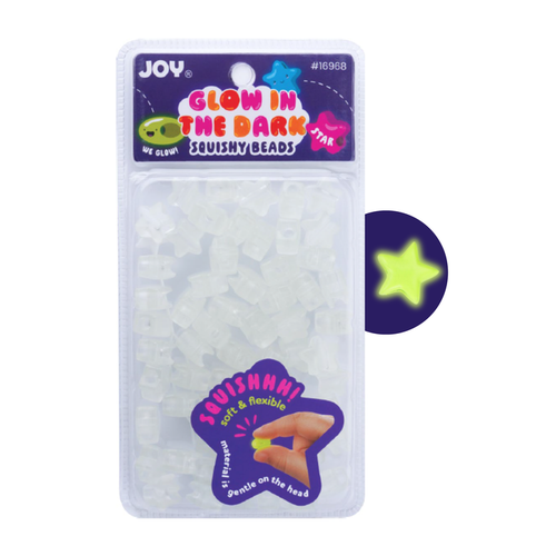 Joy Star Squishy Beads XX-Large, 60 Count, Glow-In-The-Dark Clear