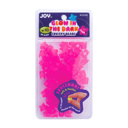 Joy Star Squishy Beads XX-Large, 60 Count, Glow-In-The-Dark Pink