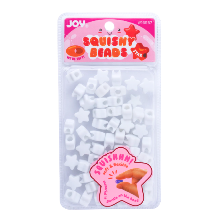 Joy Star Squishy Beads XX-Large, 60 Count, White