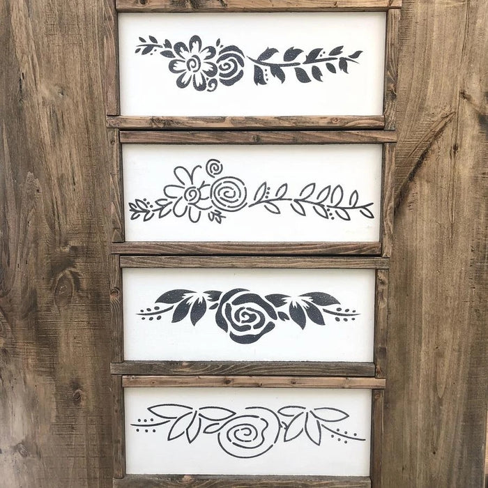 JRV. Stencil Long Floral Set
