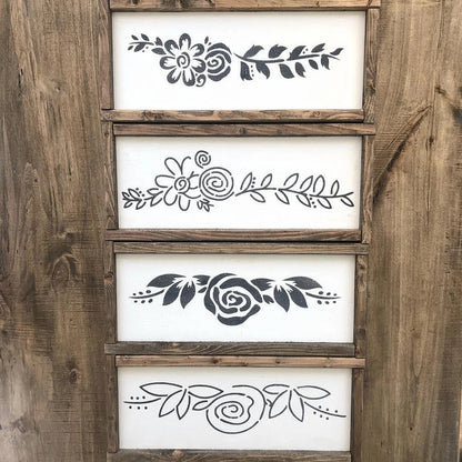 JRV. Stencil Long Floral Set
