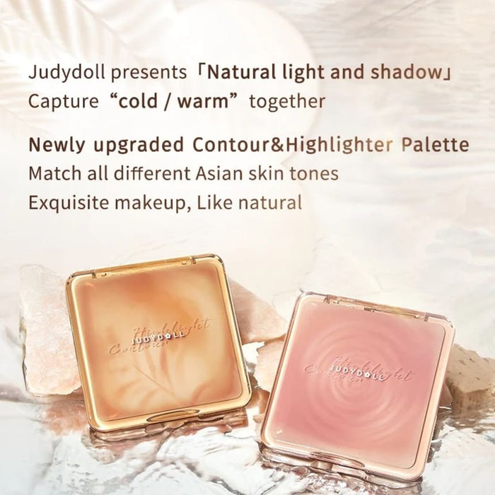 Judydoll 2-in-1 Highlighter Contour Palette باليت تحديد الوجه والإضاءة 2 في 1 من جودي دول - Princess Cosmetics Qatar