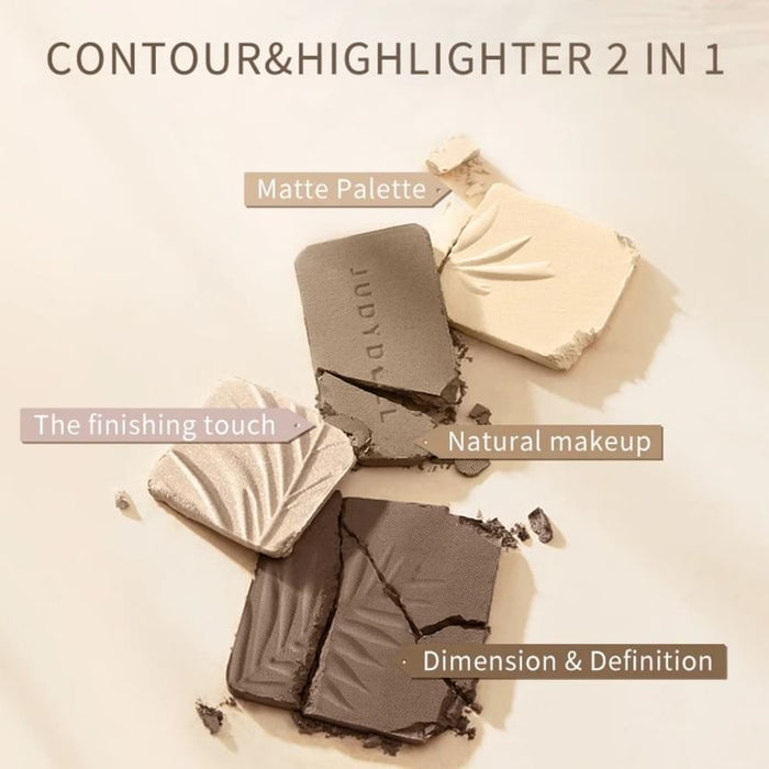 Judydoll 2-in-1 Highlighter Contour Palette باليت تحديد الوجه والإضاءة 2 في 1 من جودي دول - Princess Cosmetics Qatar